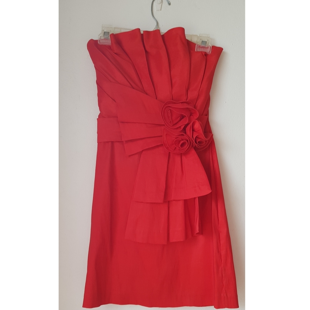 Red Rose Strapless Dress